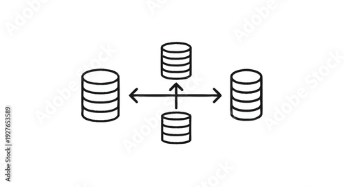 Database Network Connection and Data Synchronization Concept.