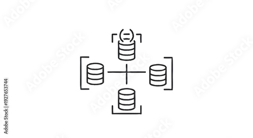 Database Network System Connected Data Storage.