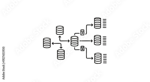 Database network diagram showing data flow and connections.