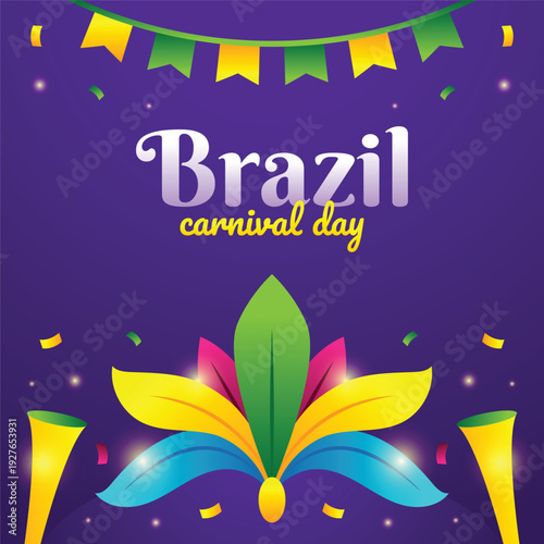 Brazil Carnival Day Realistic Design Background Event