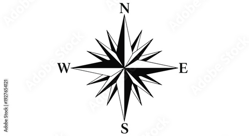 Compass Rose Graphic for Navigation and Directional Guidance