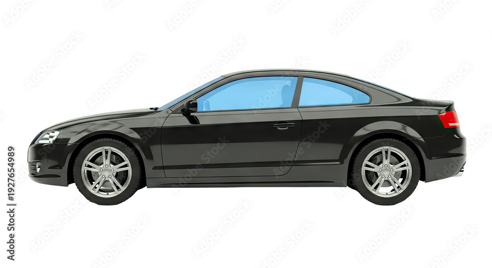 Fototapeta premium Black Coupe with Blue Tinted Windows