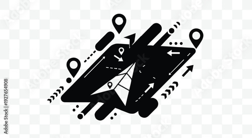 Map Navigation Interface with Route Planning and Destination Pointers