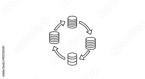 Database Replication Circular Flow Diagram.