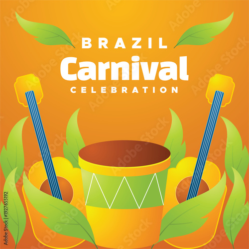 Happy Brazilian carnival celebration vector design