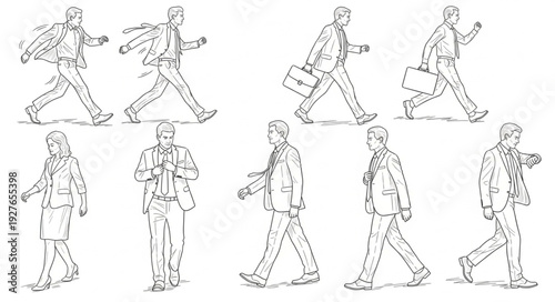 Man Walking with Various Items.