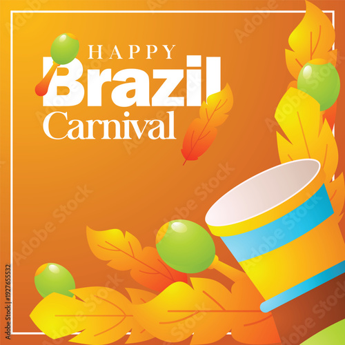 Happy Brazilian carnival celebration vector design