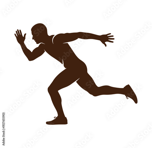 man running in motion sprinting fast athlete in action