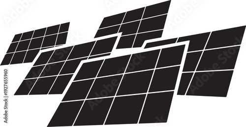 Solar panels arranged in a staggered pattern design