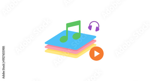 Music Album Illustration, Vector Style Graphic, for Music Streaming, Social Media, and Digital Content
