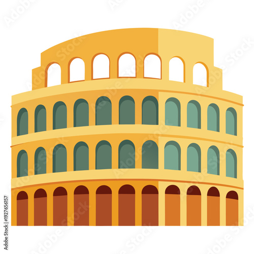 Iconic Colosseum of Rome illustration depicting a celebrated ancient landmark of Italy