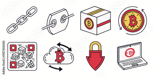 A collection of various icons representing different aspects of security and safety Vector