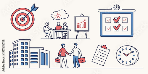 Diverse team of professionals collaborating on business strategies and project management Vector