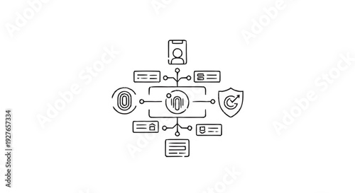 Digital Identity Security and Authentication Network Diagram.