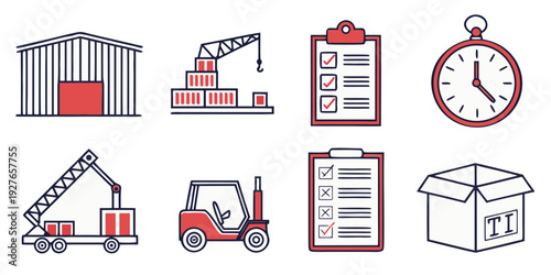 Construction equipment and tools for various building and maintenance tasks Vector