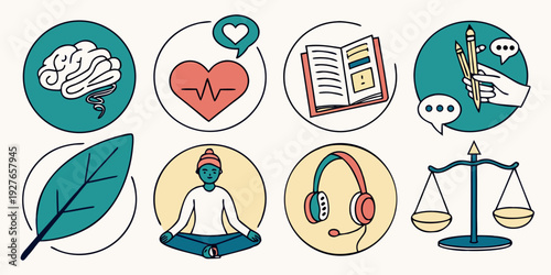 Assorted icons representing various global organizations and institutions Vector