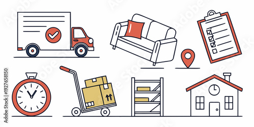 A collection of diverse icons representing various services and facilities Vector