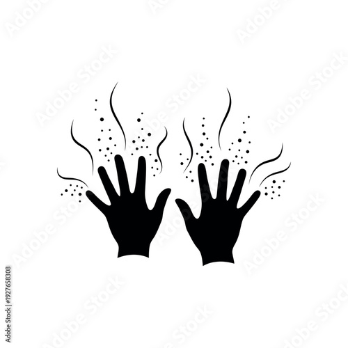 Pair of hands with magical dust and smoke.