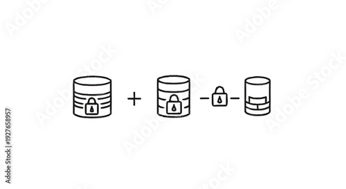 Database security and data protection concept illustration.