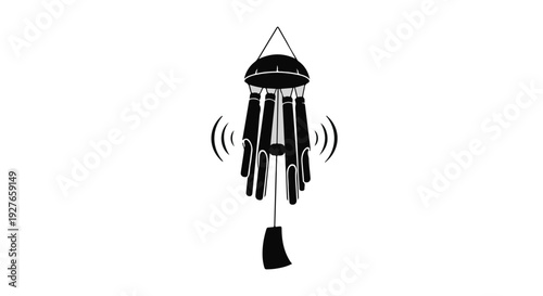 Decorative wind chime creating soothing sounds on a bright day