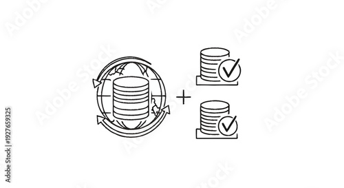 Database synchronization and data backup process illustration.