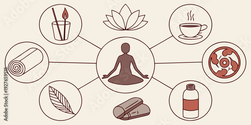 Exploring the diverse aspects of yoga and its benefits for overall well-being Vector