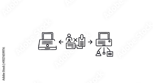 Diagram illustrating data flow between devices and users.