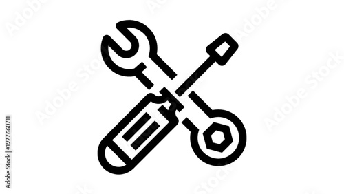 Crossed Wrench and Screwdriver Repair Service Icon