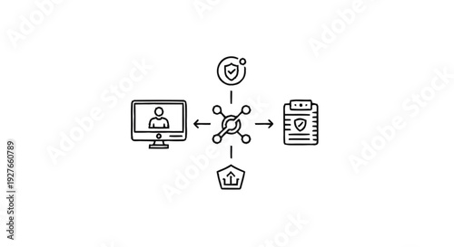 Digital Security and Data Protection Network Concept.