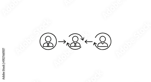 Diagram illustrating interconnected people and communication flow.