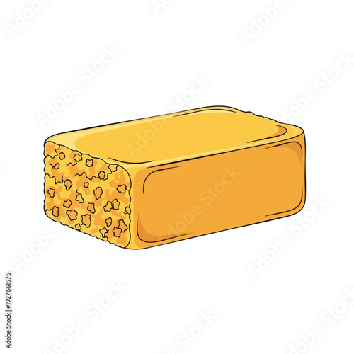 Close up of a Block of Honeycomb with Honey for Natural Food and Cooking