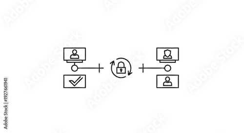 Diagram illustrating secure data transfer and user verification process.