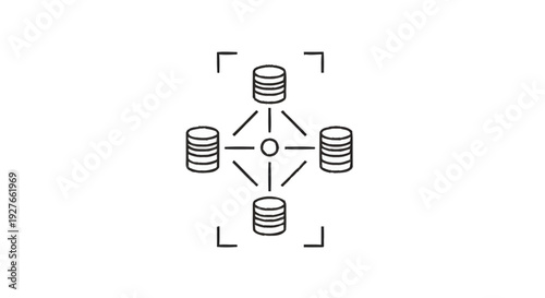 Decentralized Database Network Architecture Icon.