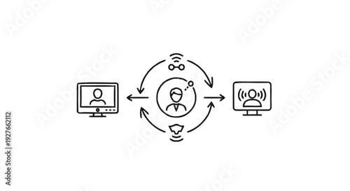 Digital Communication Network Connecting People Through Technology.