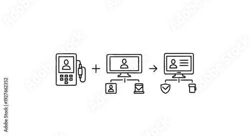 Diagram illustrating the integration of communication and data management systems.