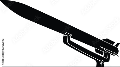 silhouette of a missile side view vector illustration