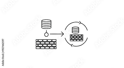 Database Security and Firewall Protection Concept.
