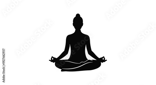 Serene silhouette of a person meditating in a peaceful lotus pose, symbolizing mindfulness and tranquility.