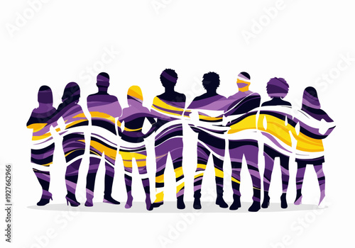 Diverse Community Standing Together in Unity and Cooperation Concept