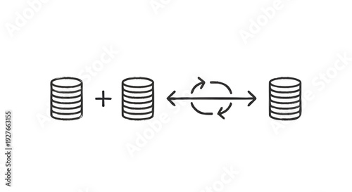 Database Synchronization and Data Transfer Concept.