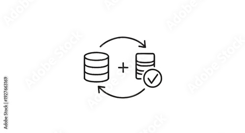 Database Synchronization and Data Transfer Icon.