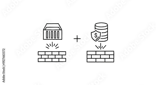Digital Data and Financial Security Protected by Firewalls.