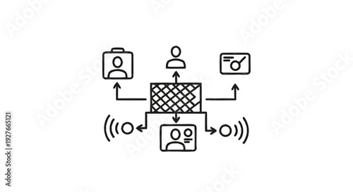 Diagram of business network and data flow.