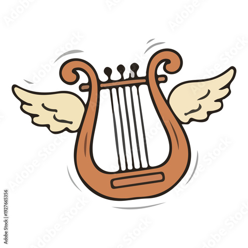 Flying Lyre Illustration