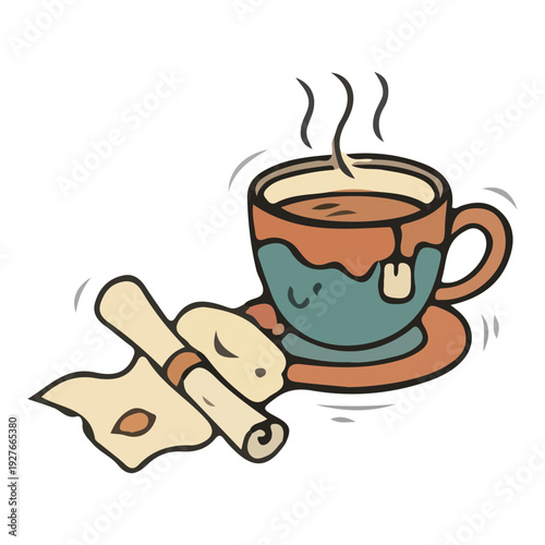 Steaming Tea and Scrolls Icon