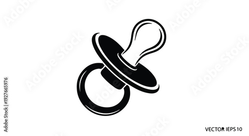 Pacifier icon, baby's soothing device and comfort object, vector graphic
