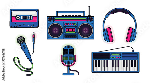 Music Equipment and Accessories for Recording and Listening.