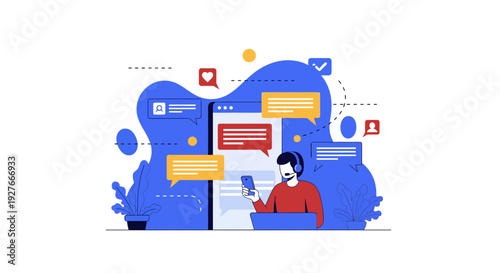 Online Customer Support Live Chat Digital Communication Remote Assistance