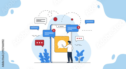 Digital Messaging Interaction Social Media Communication Technology Concept