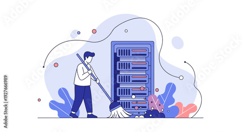 IT professional cleaning server rack data maintenance system optimization